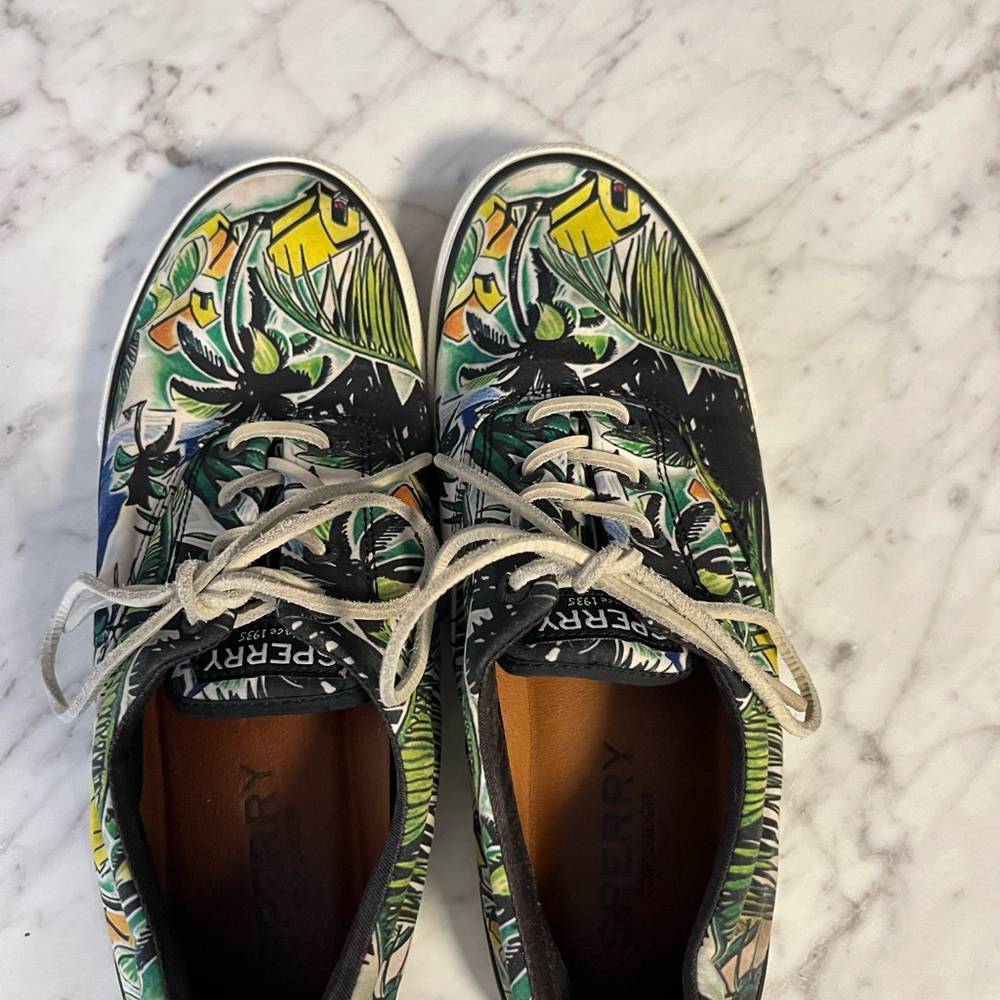 Sperry men’s striper II CVO Tropical Canvas Lace-Up boat shoe - Picture 6 of 7